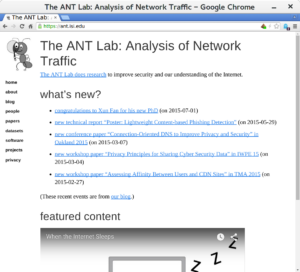 The new ANT web home page