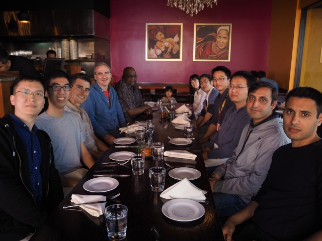The going away lunch for Kensuke Fukuda (fifth from the right), celebrating his visiting as a scholar, with the ANT lab.