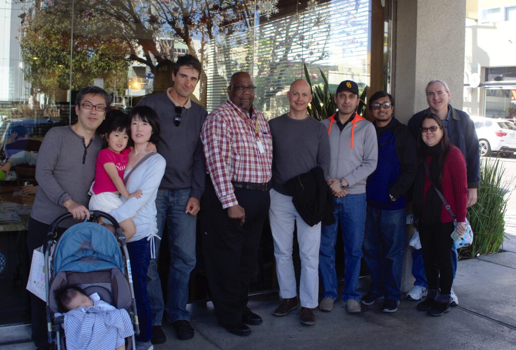 The going-away lunch for Kensuke Fukuda (on the left), with members of the ANT lab, celebrating his time here as a visiting scholar.